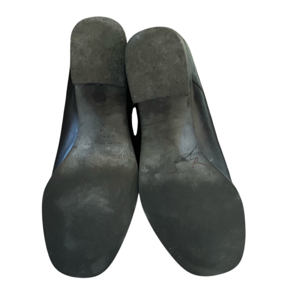 Etienne Aigner Black Cottagecore Granny Leather Lace-Up Ankle Boots Womens 7 M - Picture 7 of 10